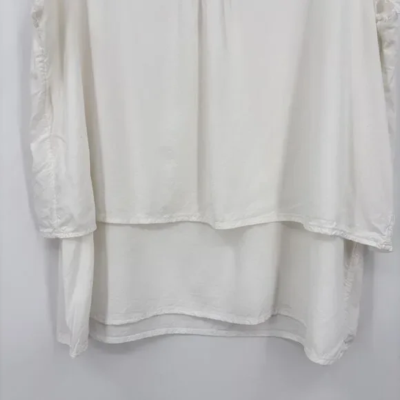 Sundance Women's White Scoop Neck Tiered Tank Top Large - Picture 5 of 11